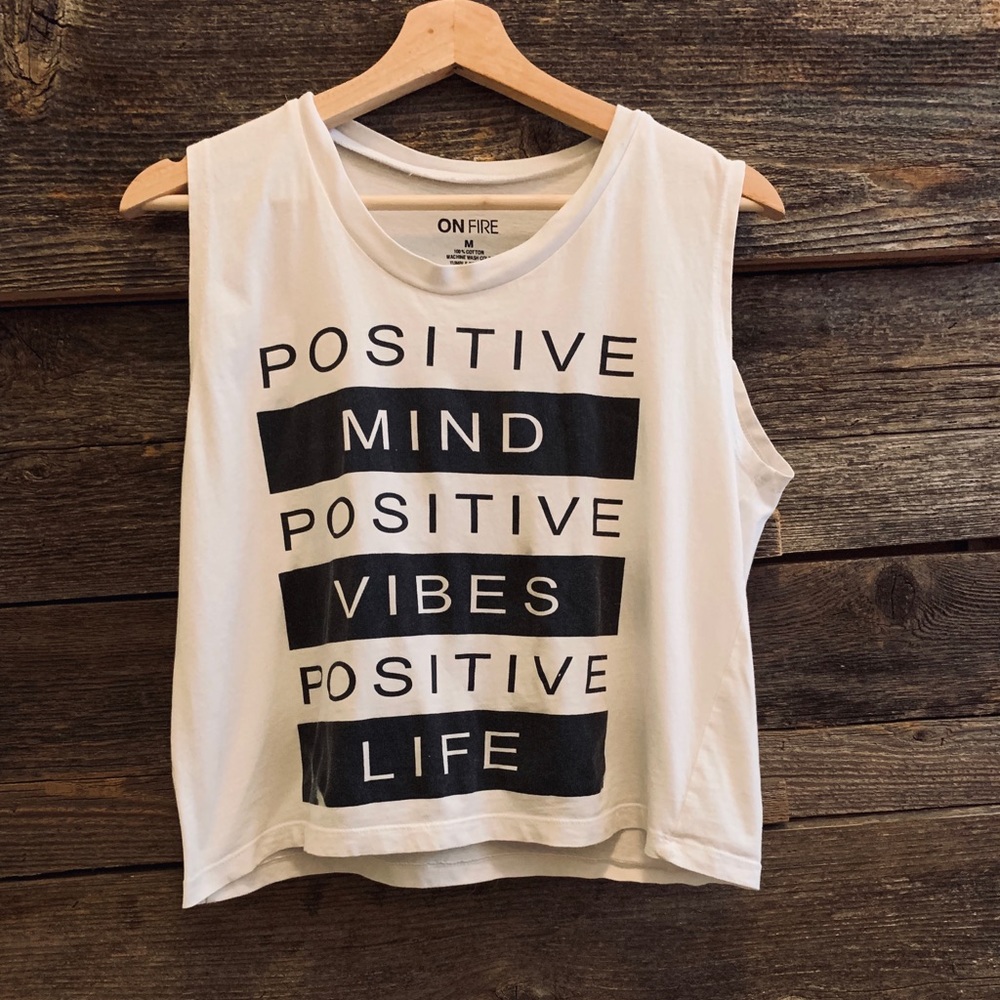 ONFire Women’s Crop Tank Top Positive Vibes